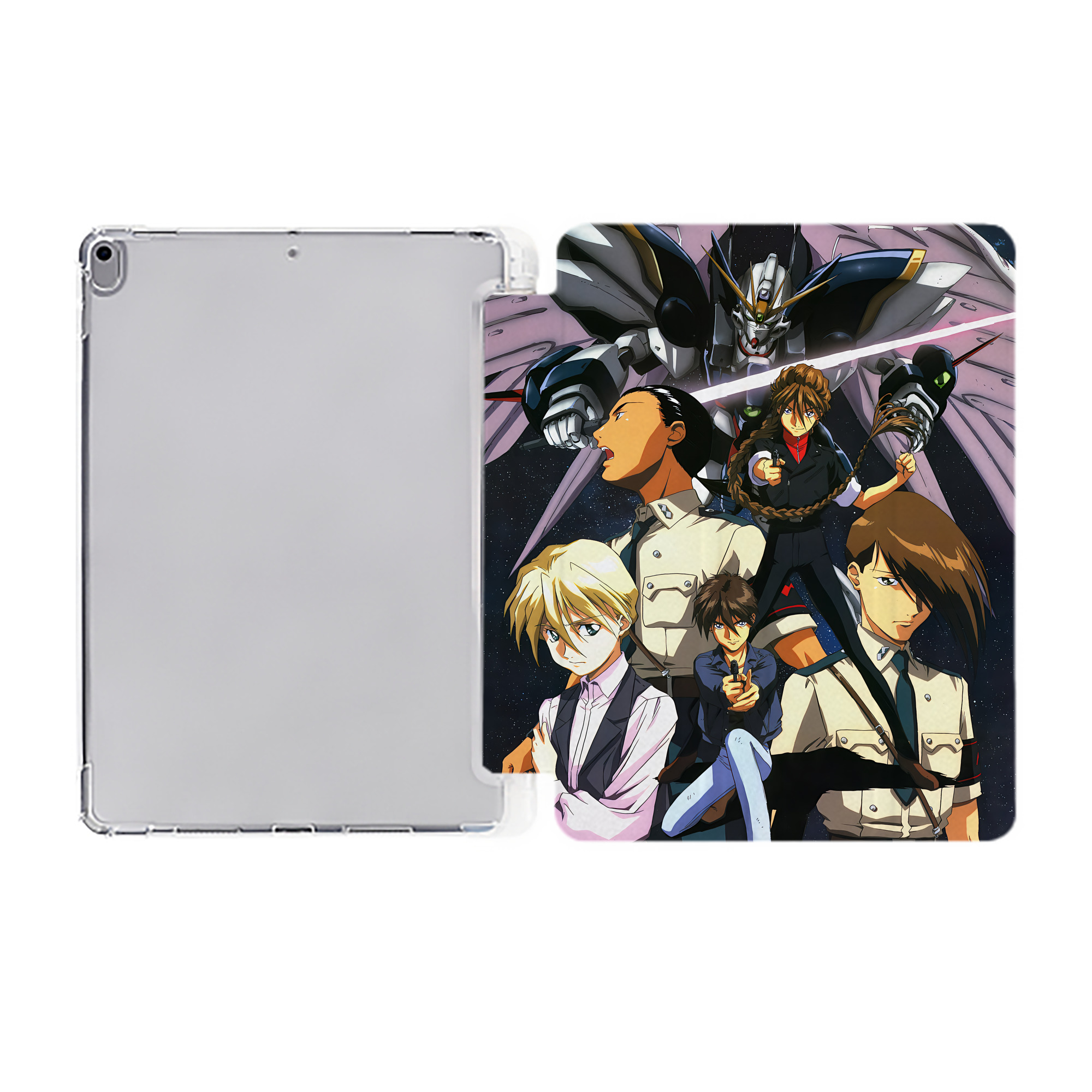 （画像用） 機動戦士ガンダム Mobile Suit Gundam IPad ケース ペン収納付き 三つ折りスタンド PUレザー×シリコン 対応機種9.5/10.5/10.9インチ